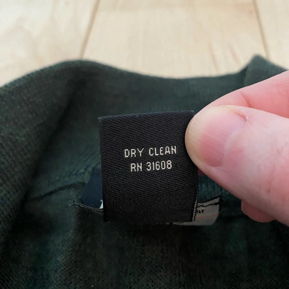 Jos. A. Bank Signature Collection Dark Green Wool 1/4 Zip Sweater Size XL